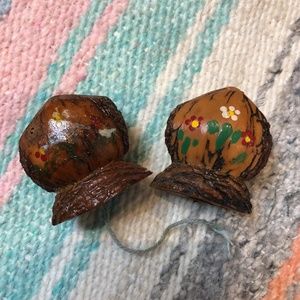 Vintage 1960s Wooden Salt and Pepper Shaker Set